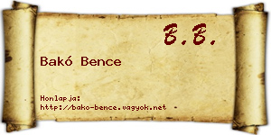 Bakó Bence névjegykártya