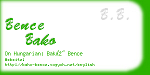 bence bako business card